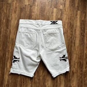 Isabel Marant X H&M Women’s White Denim Navajo Print Embroidered Shorts Size 32